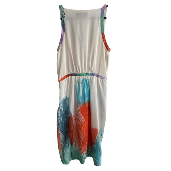 Anthropologie Leifsdottir Silk Feather Print Sleeveless Dress Size 10 NWT - Picture 3 of 12